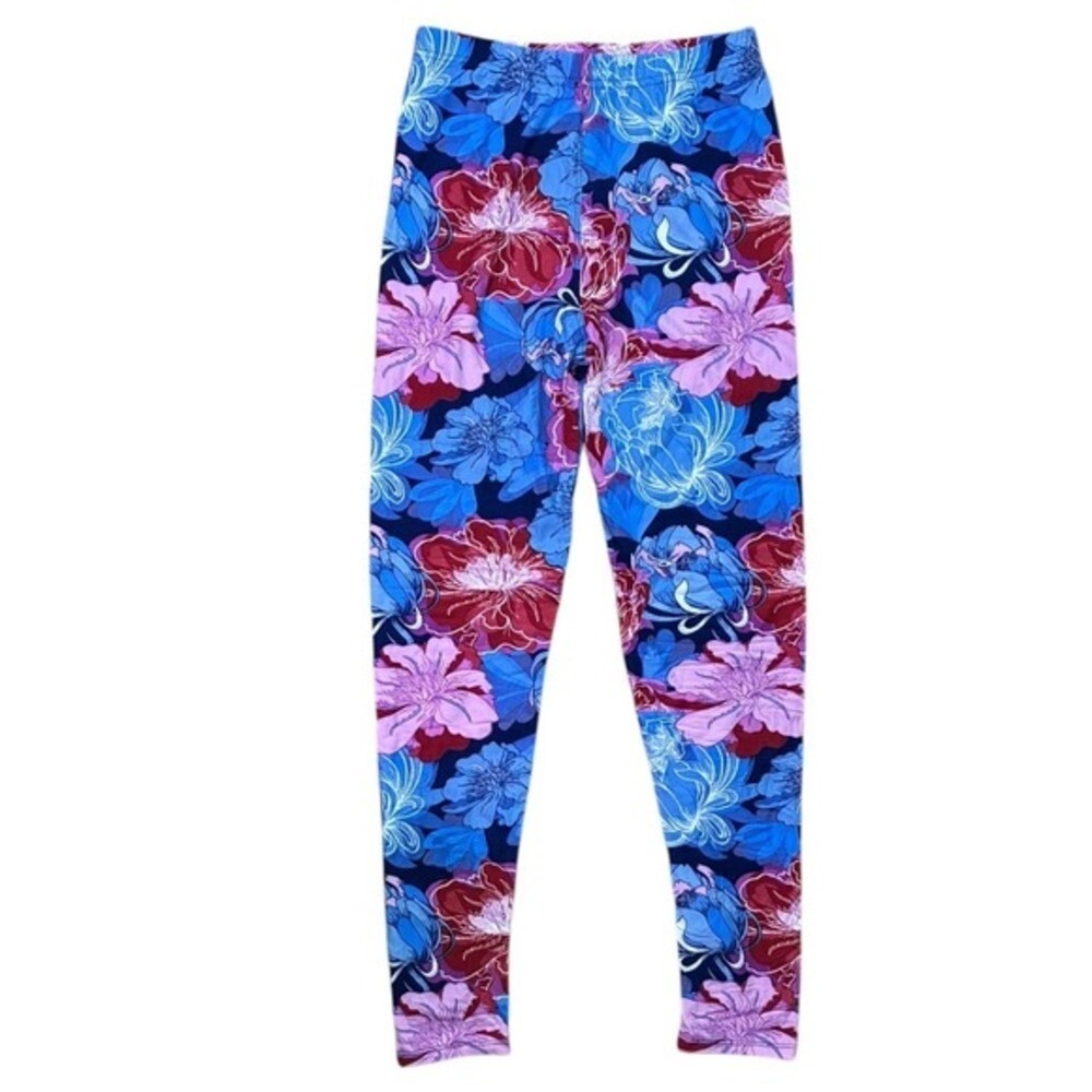 Agnes & Dora Floral Print Leggings - Soft Stretchy Colorful S/M